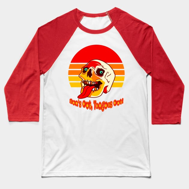 Sun's Out, Tongues Out! Baseball T-Shirt by TJWDraws